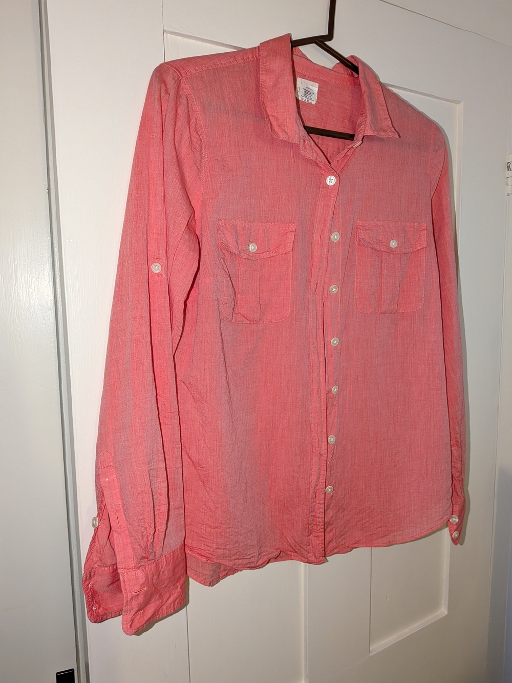 J. Crew Coral Button-Front Women’s Shirt